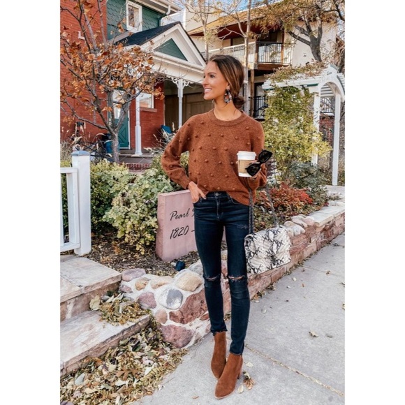 Madewell Heather Cider Brockton Bobble Sweater - Picture 3 of 9